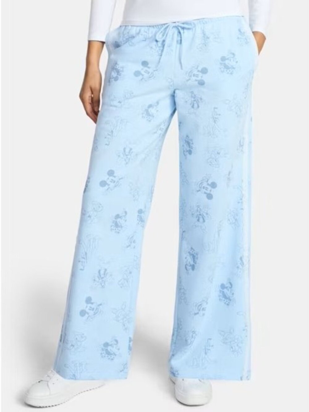 Disney Mickey Mouse & Friends Women's Printed Fleece Wide Leg Sweatpant, Size XS